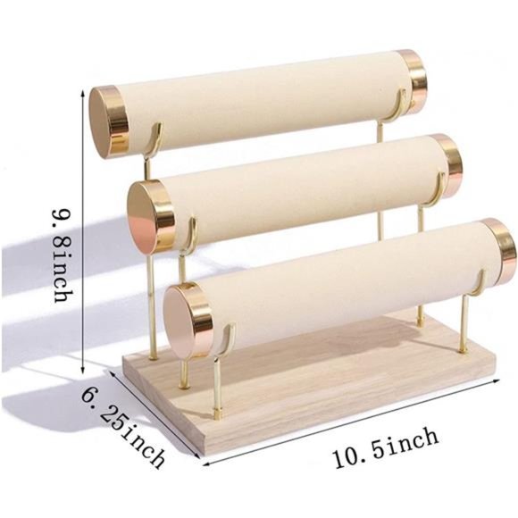 Detachable Bracelet Holder,Three Tier Racks Jewelry Display Stand,Stylish Velvet - Picture 6 of 7